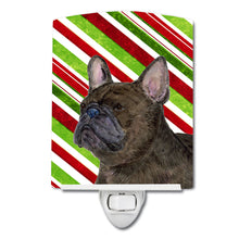 Load image into Gallery viewer, French Bulldog Candy Cane Holiday Christmas Ceramic Night Light SS4588CNL