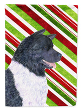 Load image into Gallery viewer, Akita Candy Cane Holiday Christmas Flag Canvas House Size