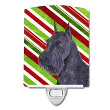 Load image into Gallery viewer, Schnauzer Candy Cane Holiday Christmas Ceramic Night Light SS4592CNL