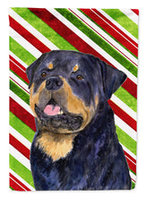 Load image into Gallery viewer, Rottweiler Candy Cane Holiday Christmas Flag Canvas House Size