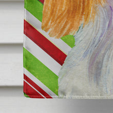 Load image into Gallery viewer, Cavalier Spaniel Candy Cane Holiday Christmas Flag Canvas House Size