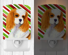 Load image into Gallery viewer, Cavalier Spaniel Candy Cane Holiday Christmas Ceramic Night Light SS4596CNL
