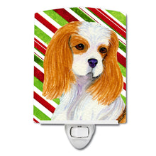 Load image into Gallery viewer, Cavalier Spaniel Candy Cane Holiday Christmas Ceramic Night Light SS4596CNL