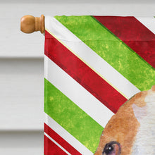 Load image into Gallery viewer, Basset Hound Candy Cane Holiday Christmas Flag Canvas House Size