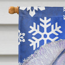Load image into Gallery viewer, Siberian Husky Winter Snowflakes Holiday Flag Canvas House Size