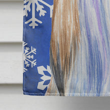 Load image into Gallery viewer, Shih Tzu Winter Snowflakes Holiday Flag Canvas House Size