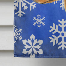 Load image into Gallery viewer, Min Pin Winter Snowflakes Holiday Flag Canvas House Size