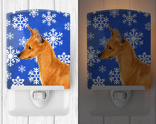 Load image into Gallery viewer, Min Pin Winter Snowflakes Holiday Ceramic Night Light SS4604CNL