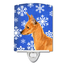 Load image into Gallery viewer, Min Pin Winter Snowflakes Holiday Ceramic Night Light SS4604CNL