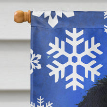 Load image into Gallery viewer, Japanese Chin Winter Snowflakes Holiday Flag Canvas House Size