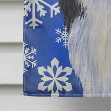 Load image into Gallery viewer, Japanese Chin Winter Snowflakes Holiday Flag Canvas House Size