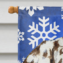 Load image into Gallery viewer, Dalmatian Winter Snowflakes Holiday Flag Canvas House Size