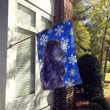 Load image into Gallery viewer, Cocker Spaniel Winter Snowflakes Holiday Flag Canvas House Size