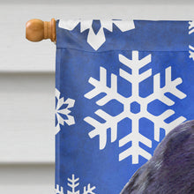 Load image into Gallery viewer, Cocker Spaniel Winter Snowflakes Holiday Flag Canvas House Size