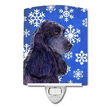Load image into Gallery viewer, Cocker Spaniel Winter Snowflakes Holiday Ceramic Night Light SS4609CNL