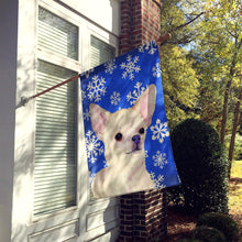 Load image into Gallery viewer, Chihuahua Winter Snowflakes Holiday Flag Canvas House Size