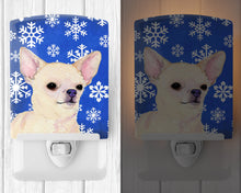 Load image into Gallery viewer, Chihuahua Winter Snowflakes Holiday Ceramic Night Light SS4610CNL