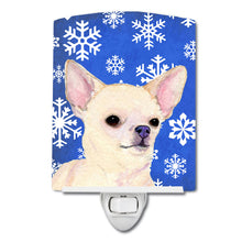 Load image into Gallery viewer, Chihuahua Winter Snowflakes Holiday Ceramic Night Light SS4610CNL