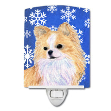 Load image into Gallery viewer, Chihuahua Winter Snowflakes Holiday Ceramic Night Light SS4611CNL