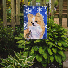 Load image into Gallery viewer, Chihuahua Winter Snowflakes Holiday Garden Flag – Decorative Outdoor Yard Flag