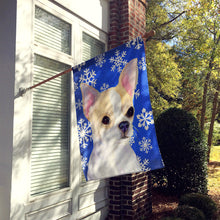 Load image into Gallery viewer, Chihuahua Winter Snowflakes Holiday Flag Canvas House Size
