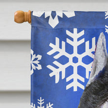 Load image into Gallery viewer, Schnauzer Winter Snowflakes Holiday Flag Canvas House Size