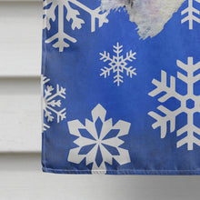 Load image into Gallery viewer, Fox Terrier Winter Snowflakes Holiday Flag Canvas House Size