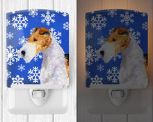 Load image into Gallery viewer, Fox Terrier Winter Snowflakes Holiday Ceramic Night Light SS4616CNL