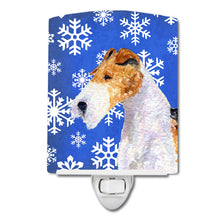 Load image into Gallery viewer, Fox Terrier Winter Snowflakes Holiday Ceramic Night Light SS4616CNL