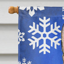 Load image into Gallery viewer, Rat Terrier Winter Snowflakes Holiday Flag Canvas House Size
