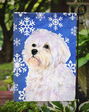 Load image into Gallery viewer, Maltese Winter Snowflakes Holiday Garden Flag – Decorative Outdoor Yard Flag