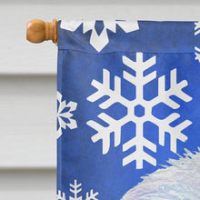 Load image into Gallery viewer, Maltese Winter Snowflakes Holiday Flag Canvas House Size