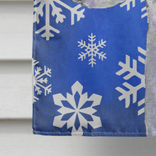 Load image into Gallery viewer, Bedlington Terrier Winter Snowflakes Holiday Flag Canvas House Size