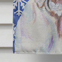 Load image into Gallery viewer, Bulldog English Winter Snowflakes Holiday Flag Canvas House Size