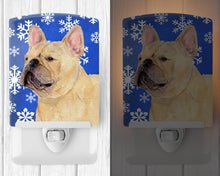 Load image into Gallery viewer, French Bulldog Winter Snowflakes Holiday Ceramic Night Light SS4623CNL