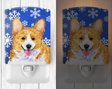 Load image into Gallery viewer, Corgi Winter Snowflakes Holiday Ceramic Night Light SS4624CNL