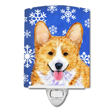 Load image into Gallery viewer, Corgi Winter Snowflakes Holiday Ceramic Night Light SS4624CNL