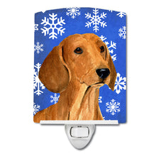 Load image into Gallery viewer, Dachshund Winter Snowflakes Holiday Ceramic Night Light SS4625CNL