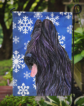 Load image into Gallery viewer, Briard Winter Snowflakes Holiday Garden Flag – Decorative Outdoor Yard Flag