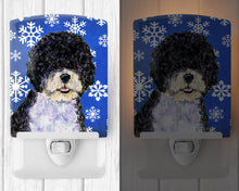 Load image into Gallery viewer, Portuguese Water Dog Winter Snowflakes Holiday Ceramic Night Light SS4628CNL