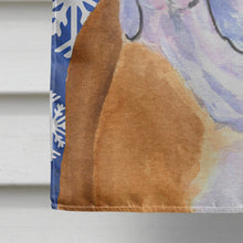 Load image into Gallery viewer, Bulldog English Winter Snowflakes Holiday Flag Canvas House Size