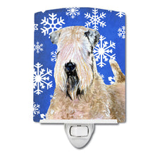 Load image into Gallery viewer, Wheaten Terrier Soft Coated Winter Snowflakes Holiday Ceramic Night Light SS4631CNL