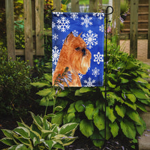 Load image into Gallery viewer, Brussels Griffon Winter Snowflakes Holiday Garden Flag – Decorative Outdoor Yard Flag