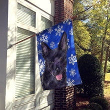 Load image into Gallery viewer, Australian Kelpie Winter Snowflakes Holiday Flag Canvas House Size