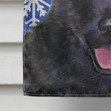 Load image into Gallery viewer, Australian Kelpie Winter Snowflakes Holiday Flag Canvas House Size