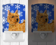 Load image into Gallery viewer, Norwich Terrier Winter Snowflakes Holiday Ceramic Night Light SS4637CNL