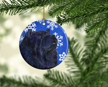 Load image into Gallery viewer, Chow Chow Winter Snowflakes Holiday Christmas Ornament - Round Ceramic Ornament – Artist-Designed Keepsake Decoration SS4639