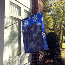 Load image into Gallery viewer, Chow Chow Winter Snowflakes Holiday Flag Canvas House Size
