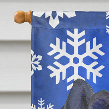 Load image into Gallery viewer, Chow Chow Winter Snowflakes Holiday Flag Canvas House Size