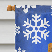Load image into Gallery viewer, Chow Chow Winter Snowflakes Holiday Flag Canvas House Size